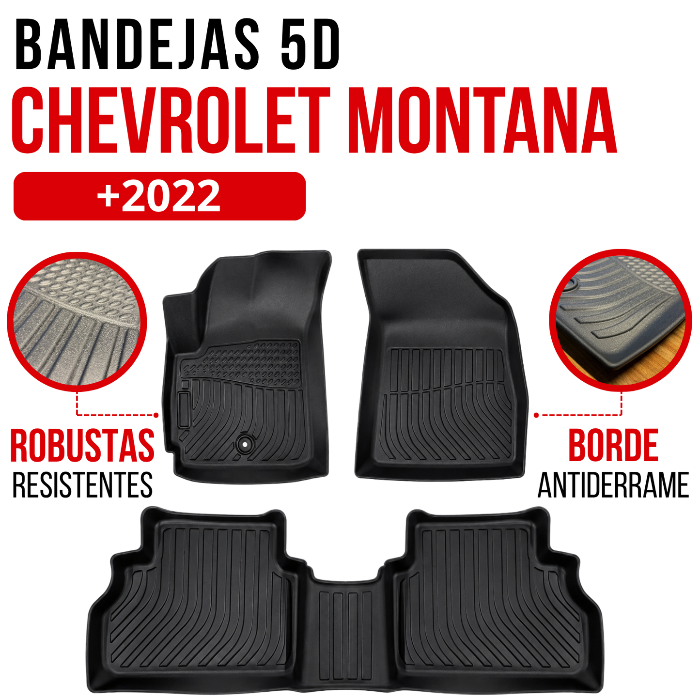Alfombra CHEVROLET MONTANA Bandeja Rígida 5d Bandeja De Piso