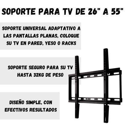 Soporte Para Tv Televisor Fijo Total En Pared Soporte Universal 32 43 50 55