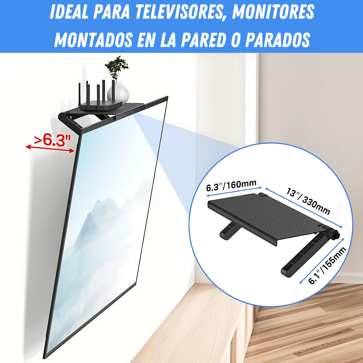 Soporte Para Canalera Tv Soporte Estante Repisa De Televisor