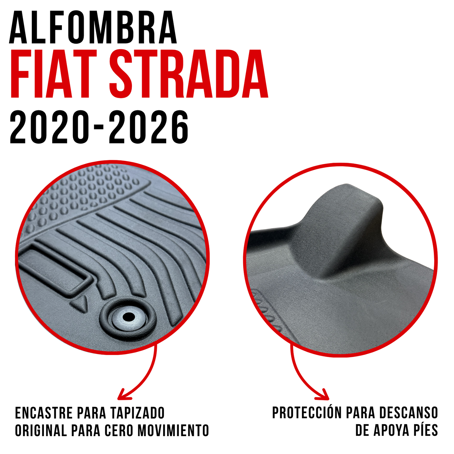 Juego Alfombras Fiat Strada Bandeja Rígida 5d Bandeja De Piso