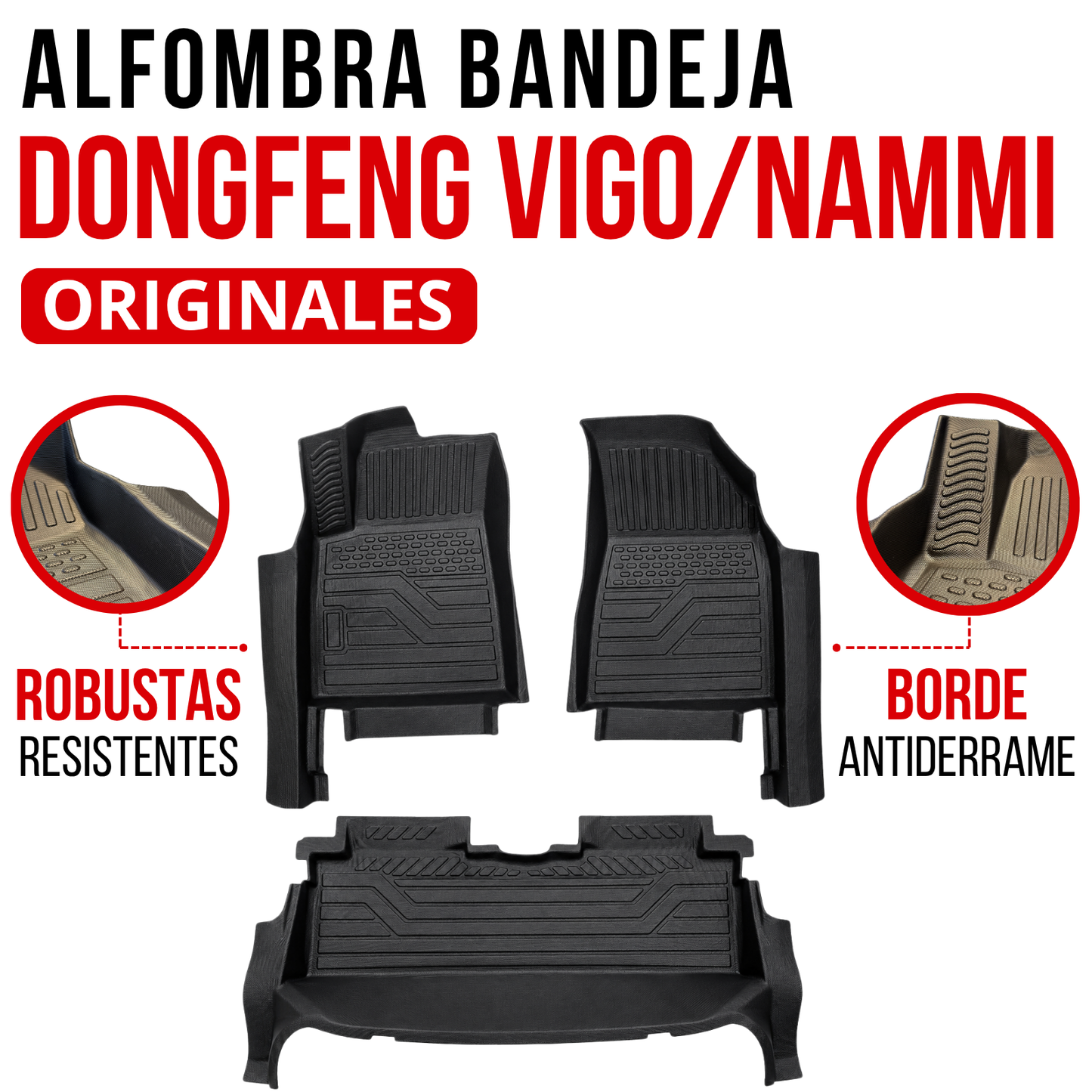 Alfombra Dongfeng Nammi y SUV VIGO Juego Bandeja Rígida 5d Original