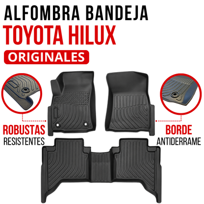 Juego alfombras bandeja Rígida Toyota Hilux +2016 Juego específico bandejas