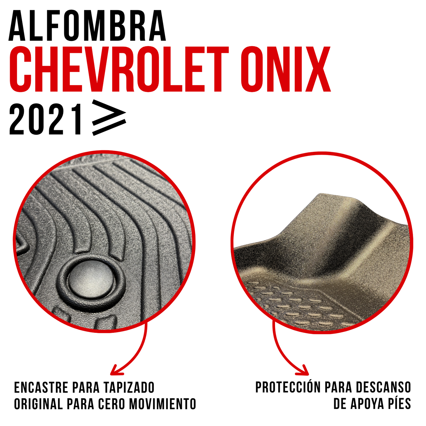 Alfombra CHEVROLET ONIX HATCHBACK/SEDAN Bandeja Rígida 5d Bandeja De Piso