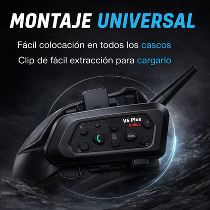 Intercomunicador Casco Motos Llamadas Bluetooth Manos Libres V6 PLUS