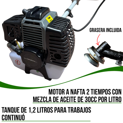 Desmalezadora Cortadora De Pasto Bordeadora A Nafta 52cc 2t