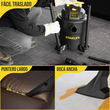 Aspiradora Industrial Profesional Stanley De Tacho Sin Bolsa POLVO Y AGUA