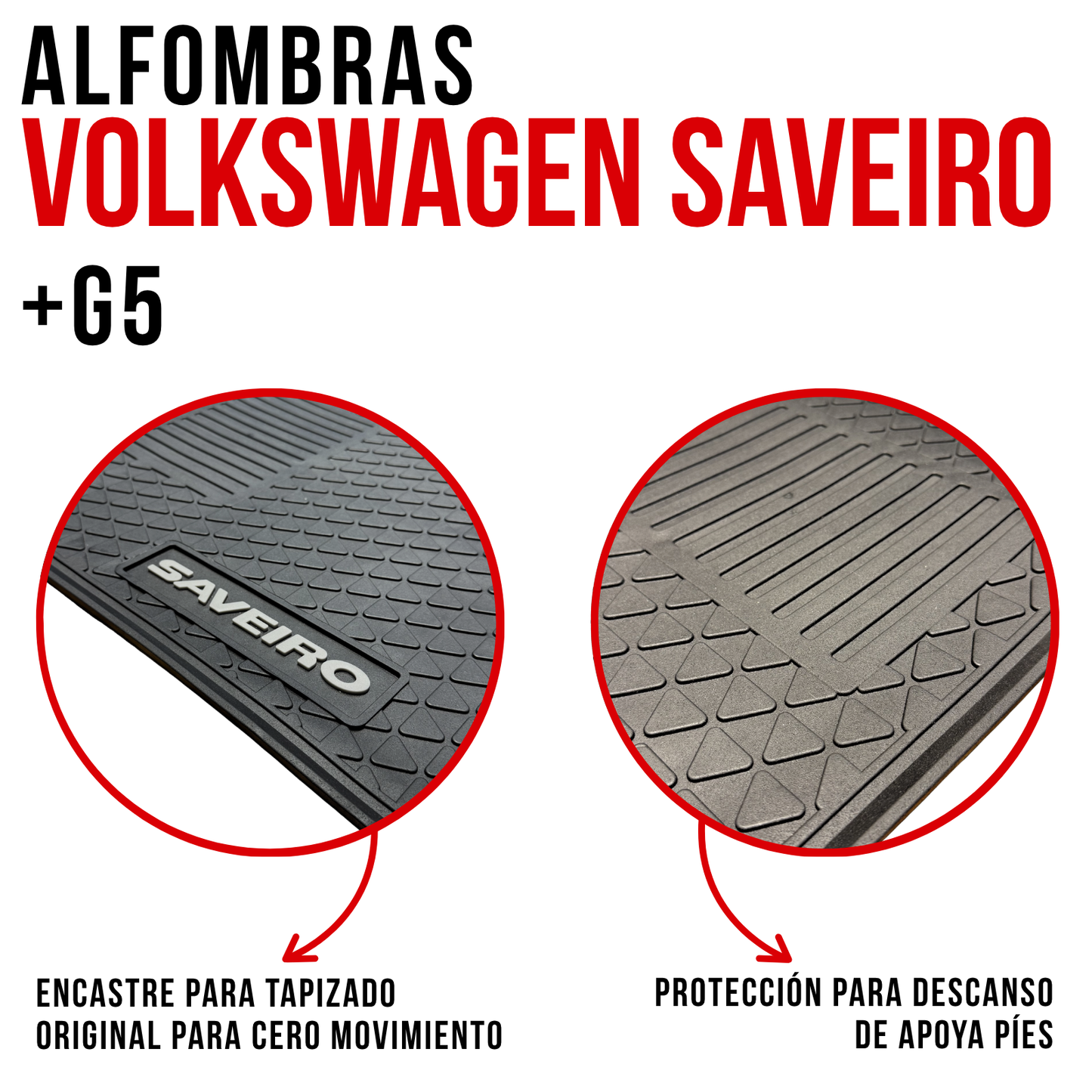 Set Juego Alfombras Volkswagen SAVEIRO en goma específicas