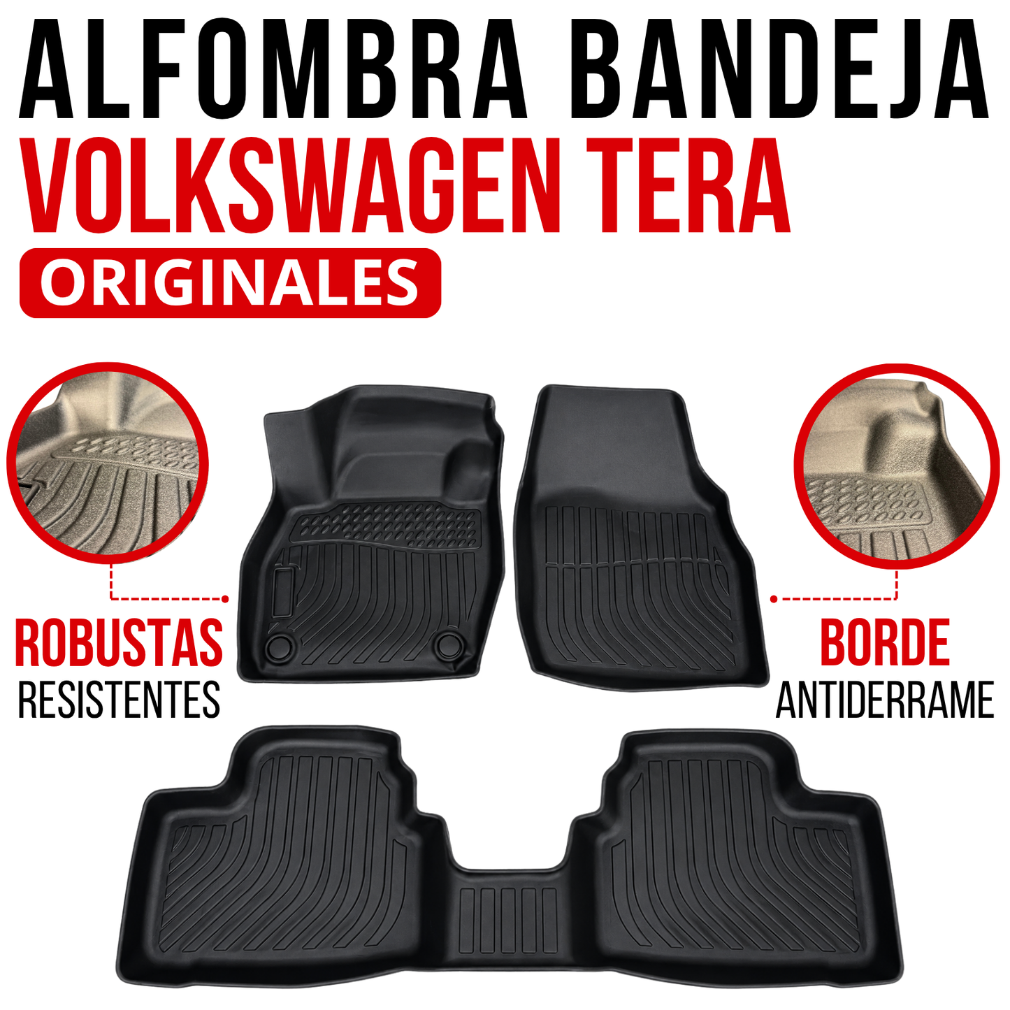 Alfombra Volkswagen Tera Bandeja Rígida 5d Bandeja De Piso Set alfombras TPE