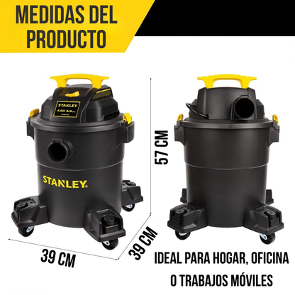 Aspiradora Industrial Profesional Stanley De Tacho Sin Bolsa POLVO Y AGUA