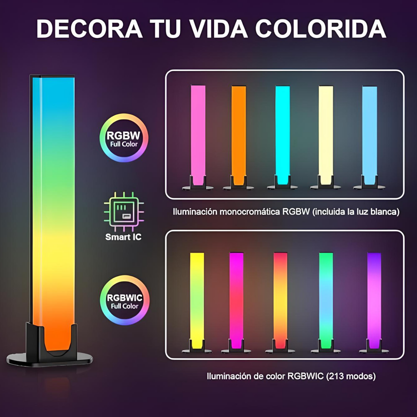 Barra Led Rgb Lampara Luces Inteligentes Ambilight Bluetooth