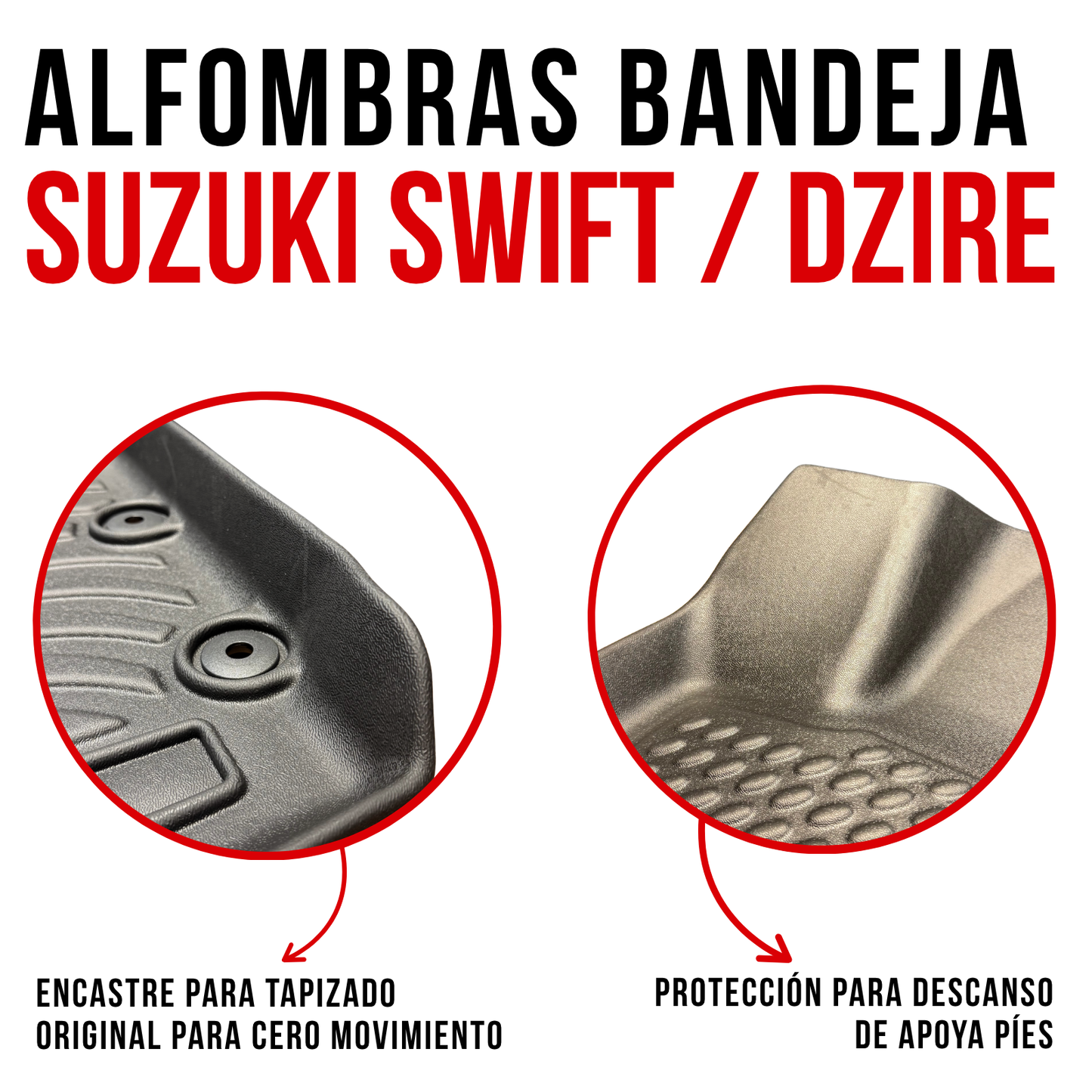 Alfombra Suzuki Dzire - Suzuki Swift Bandeja Rígida 5d Bandeja De Piso Auto