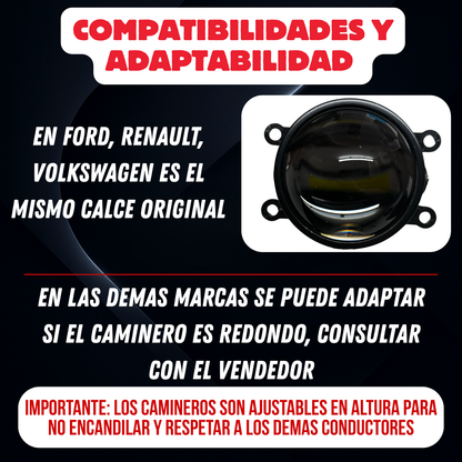 Kit Faros Camineros Led Con Lupa Proyectores H11 Auxiliares
