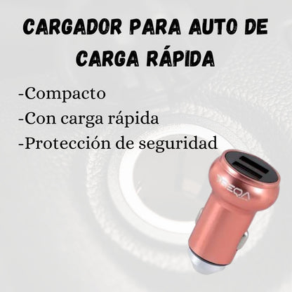 Cargador Para Auto Coche Usb Adaptador Carga Rápida Celular