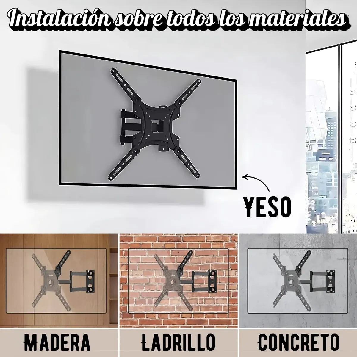 Soporte Tv Televisor Articulado Brazo Móvil Extensible 55