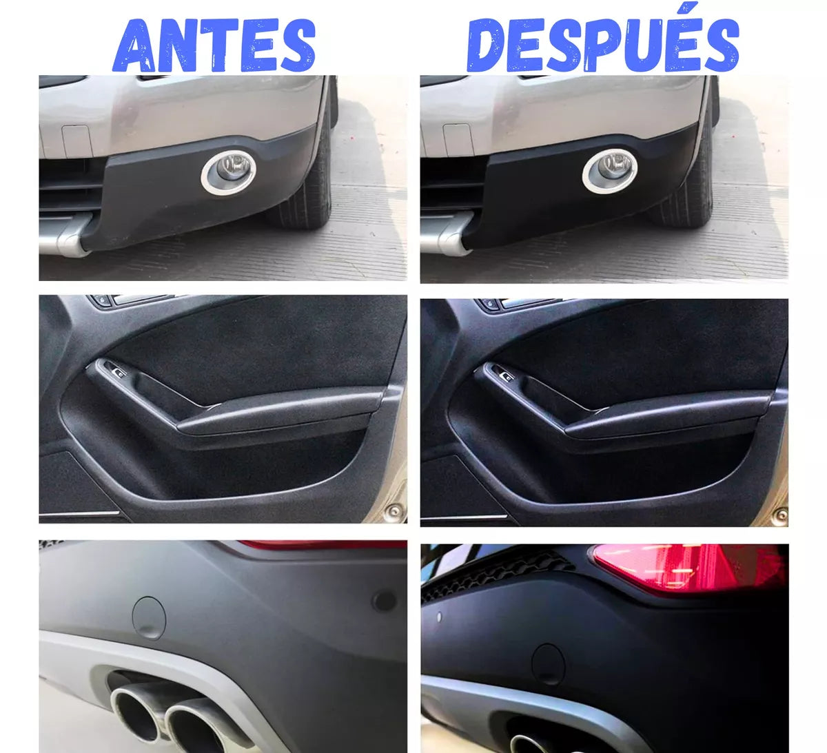 Restaurador Revividor De Plasticos Para Autos Negro Exterior