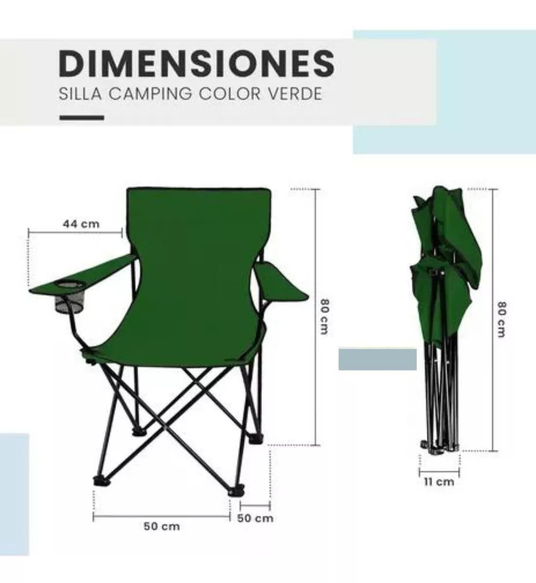 Silla Plegable Camping Playa Tela Reforzada Cómoda De Metal