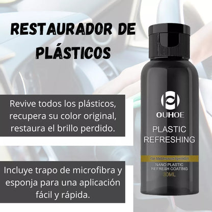 Restaurador Revividor De Plasticos Para Autos Negro Exterior