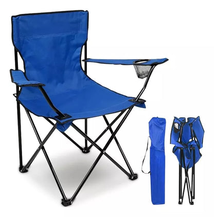 Silla Plegable Camping Playa Tela Reforzada Cómoda De Metal