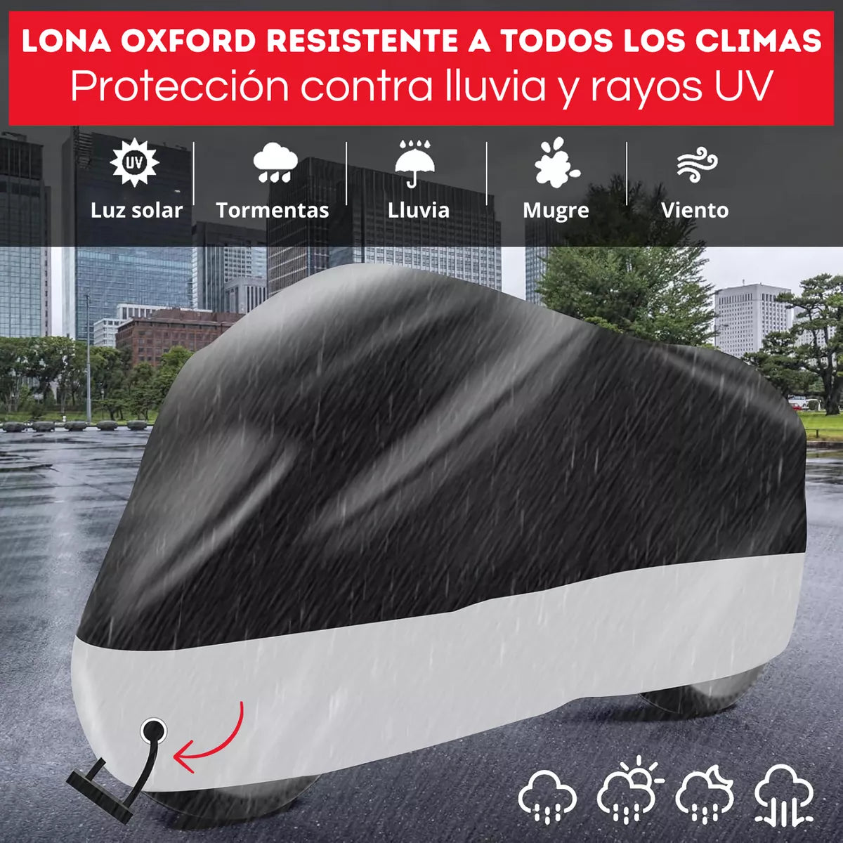 Funda Cubre Motos Lona Impermeable Cobertor Motos Reforzado