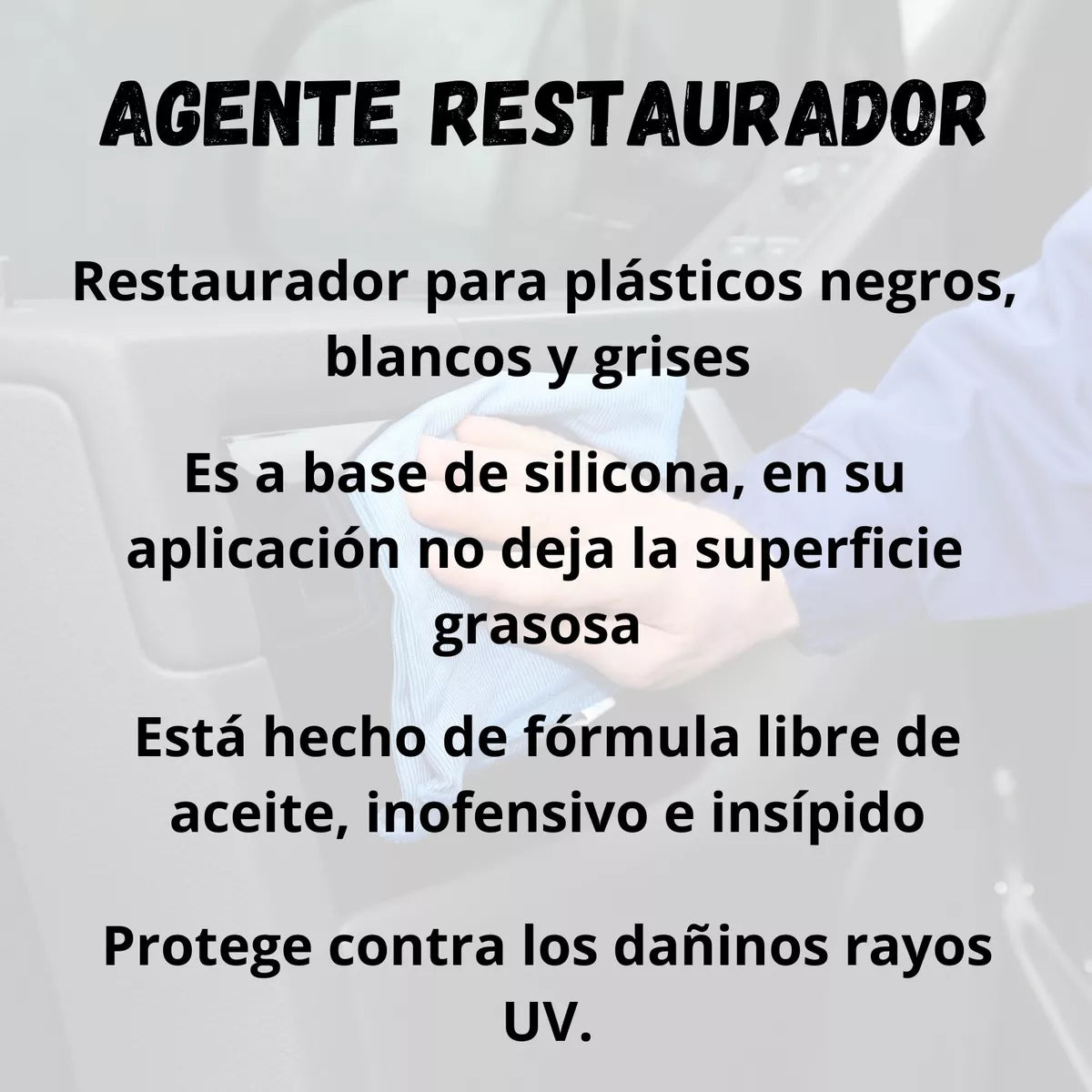 Restaurador Revividor De Plasticos Para Autos Negro Exterior