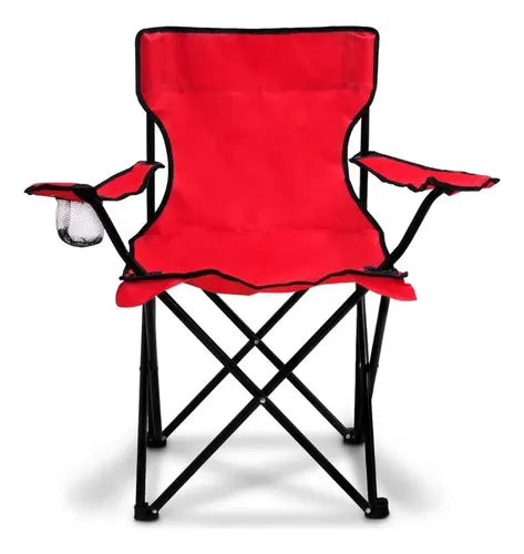 Silla Plegable Camping Playa Tela Reforzada Cómoda De Metal
