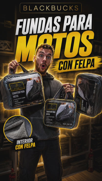 Funda Cubre Moto Lona Impermeable Afelpada Cobertor De Motos BLACKBUCKS